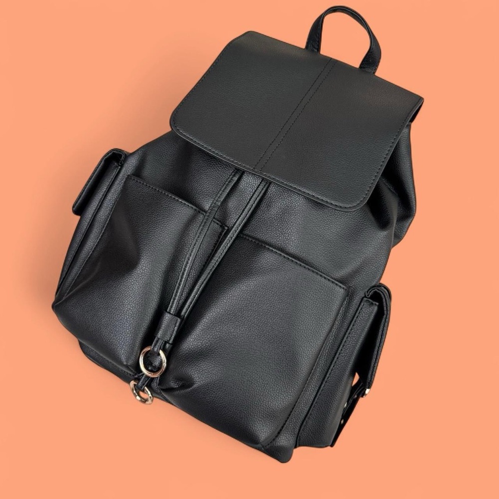 Brand new Topshop black faux leather backpack